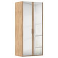 DREHTÜRENSCHRANK 101/223/60 cm 2-türig Sonoma Eiche  - Silberfarben/Sonoma Eiche, Design, Glas/Holzwerkstoff (101/223/60cm) - Novel