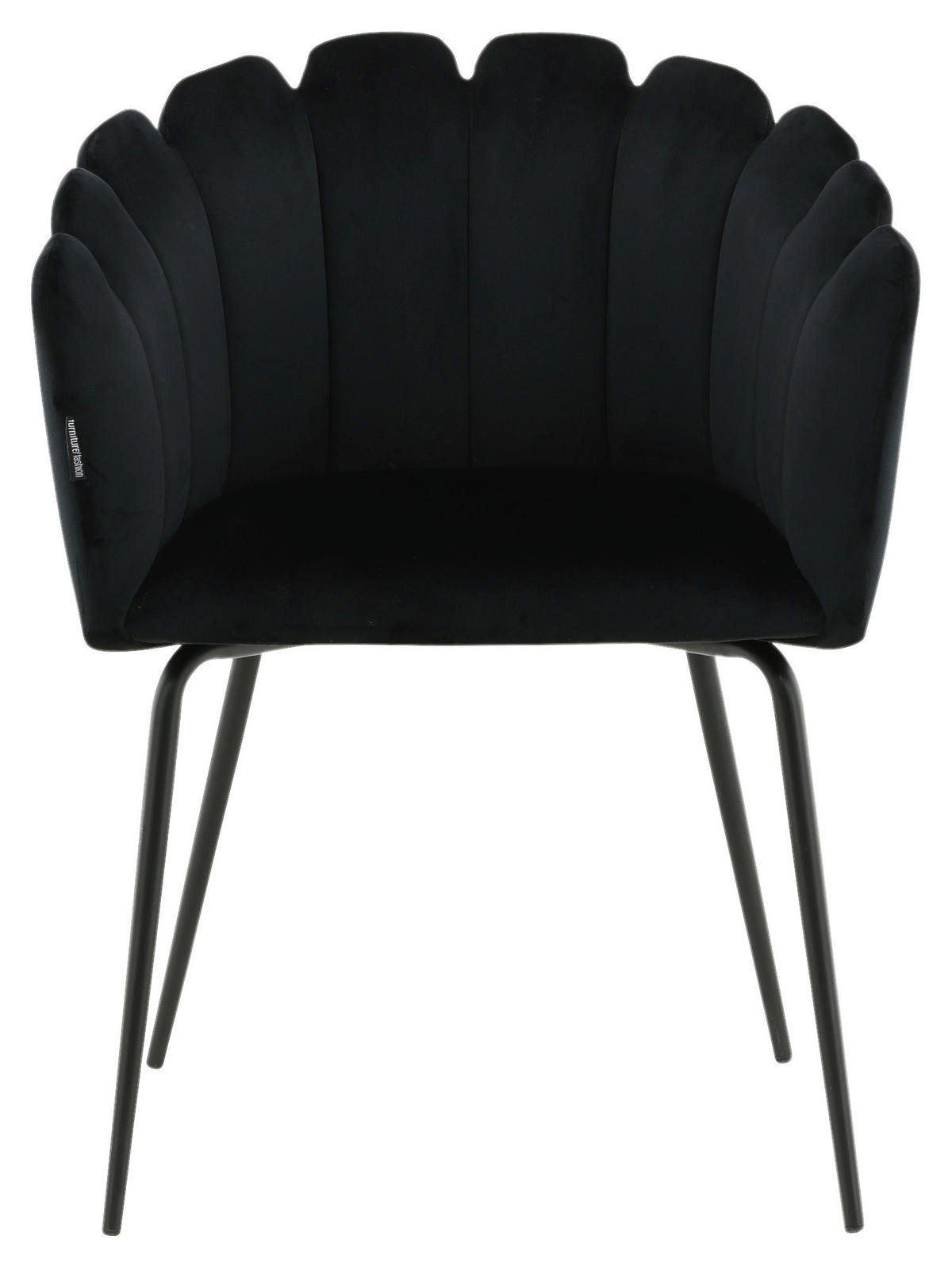 STOL stål sammet  - svart, Design, metall/textil (61/76.56/54cm) - Livetastic