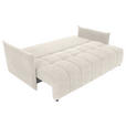 SCHLAFSOFA Plüsch Creme  inkl. Zierkissen, Rückenkissen, Bettkasten, Schlaffunktion, Rücken echt, Liegefläche im Originalstoff  - Creme/Schwarz, KONVENTIONELL, Kunststoff/Textil (200/73/105cm) - Carryhome