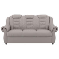 3-SITZER-SOFA Lederlook Hellbraun  - Hellbraun/Schwarz, KONVENTIONELL, Kunststoff/Textil (196/102/101cm) - Livetastic