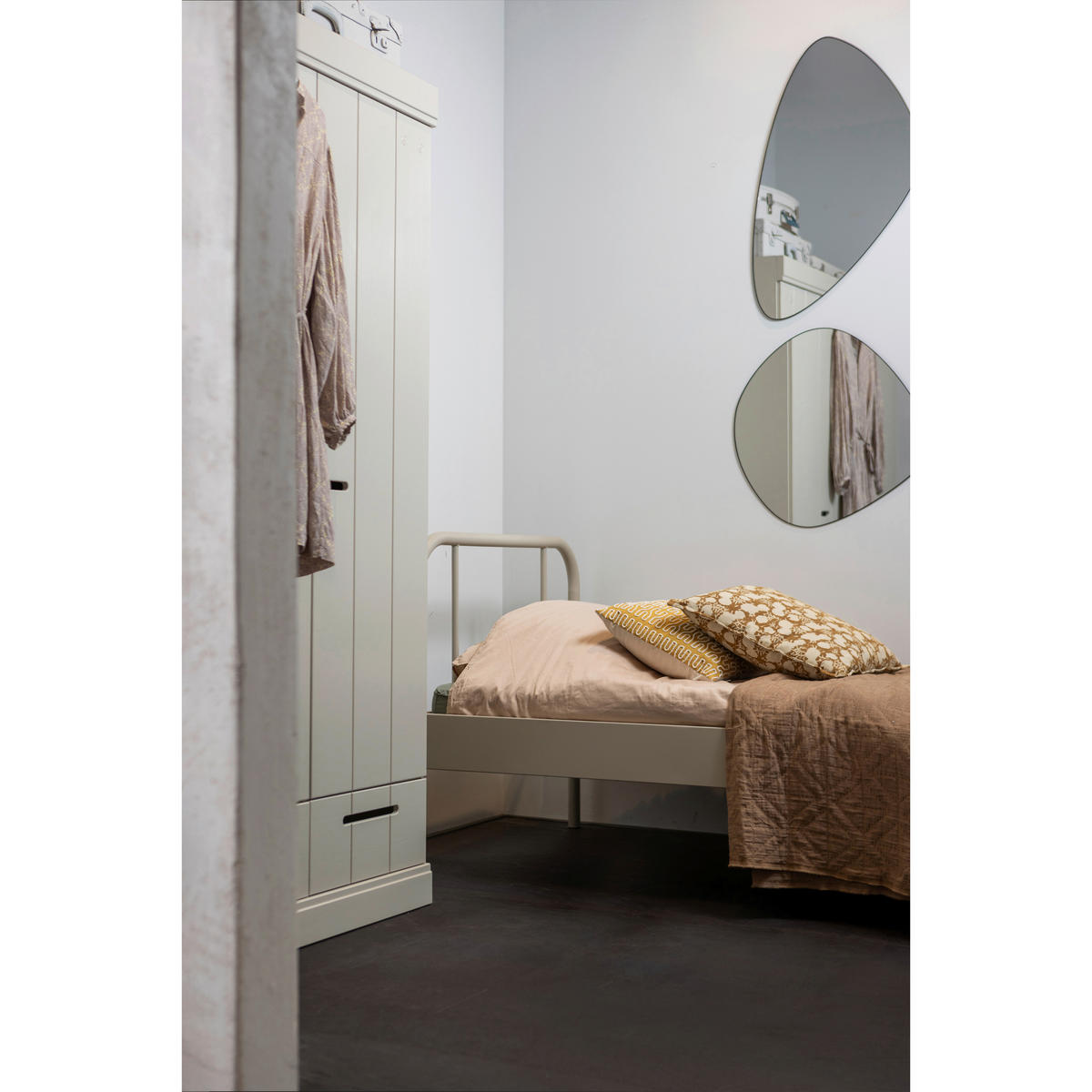 METALLBETT 90/200 cm  in Sandfarben  - Sandfarben, Basics, Metall (90/200cm) - MID.YOU