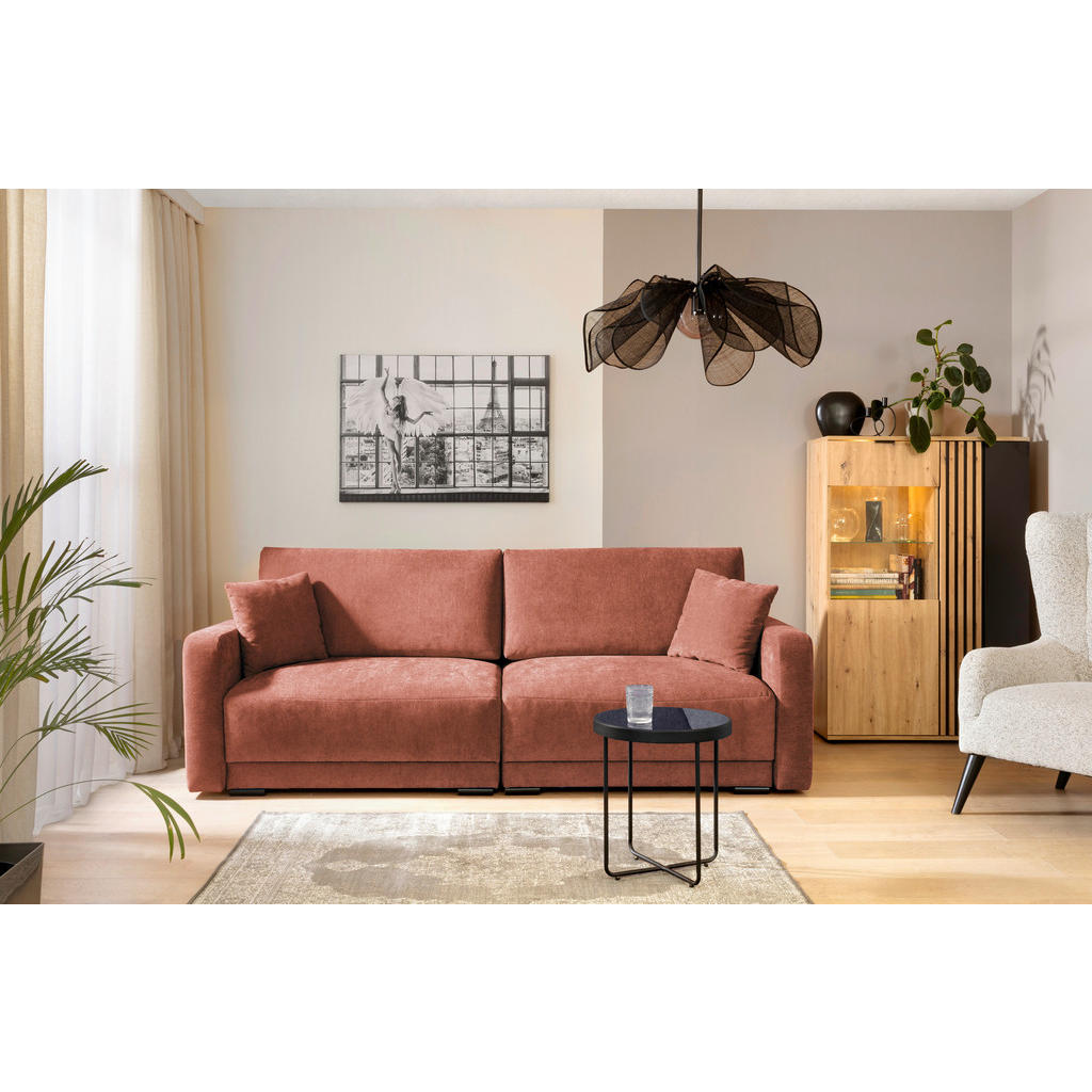 Thumbnail - Carryhome 2-Sitzer-Sofa, Rost, Textil, Füllung: Schaumstoff,Schaumstoff, Silikon, 233x90x110 cm, Liegefunktion, Rücken e...