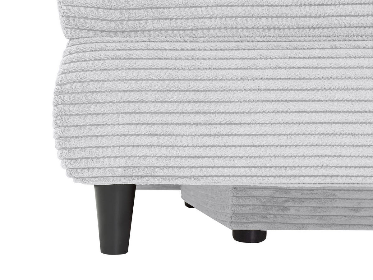 SCHLAFSOFA  mit Liegefunktion, Schlafen auf Sitzhöhe, Rücken echt Cord Hellgrau  - Hellgrau/Schwarz, KONVENTIONELL, Holz/Textil (196/96/103cm) - Carryhome