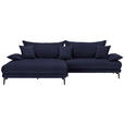 ECKSOFA in Flachgewebe Schwarz  - Schwarz, MODERN, Textil/Metall (173/297cm) - Carryhome