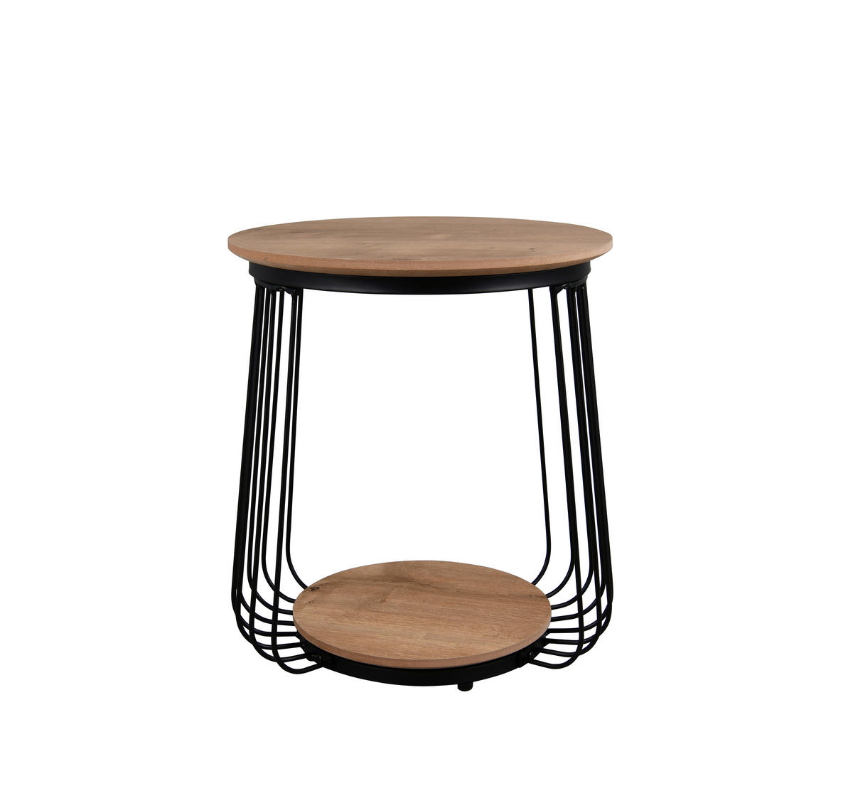 BEISTELLTISCH 35/35/40 cm Schwarz, Eiche Artisan rund  - Schwarz/Eiche Artisan, MODERN, Holzwerkstoff/Metall (35/35/40cm) - Milino