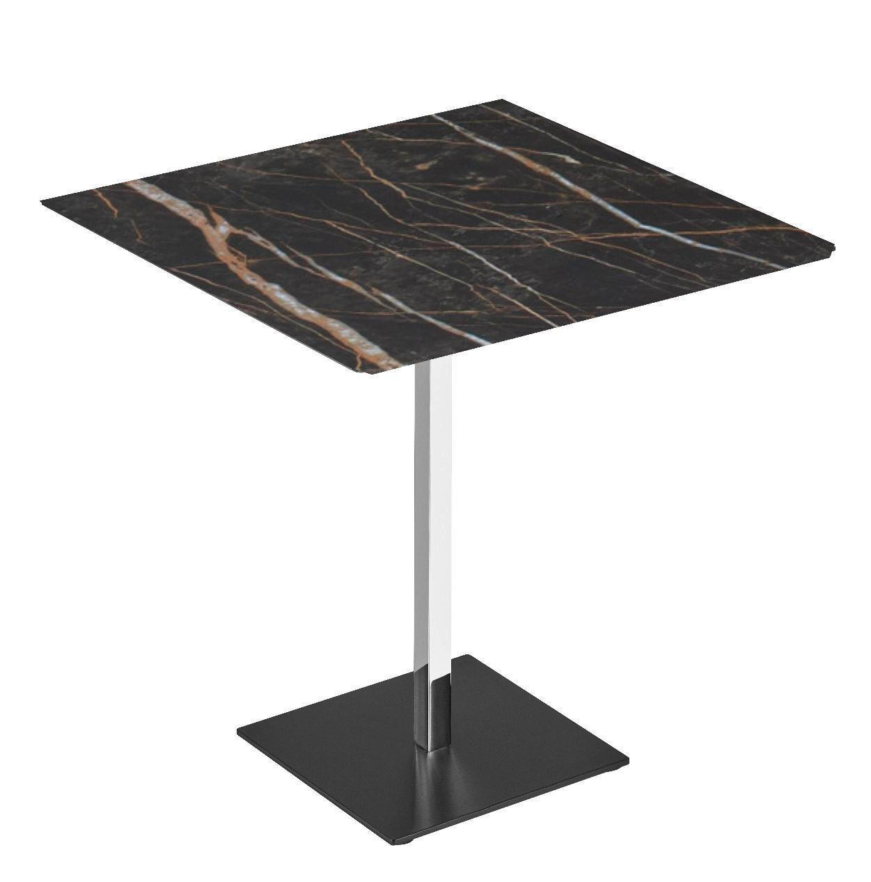 BEISTELLTISCH 50/50/49-70 cm Braun, Goldfarben quadratisch  - Goldfarben/Braun, Design, Keramik/Holzwerkstoff (50/50/49-70cm) - Bacher
