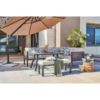 LOUNGEGARNITUR 16-teilig  242/195 cm  Aluminium  - Anthrazit/Beige, Design, Kunststoff/Textil (242/195cm) - Amatio