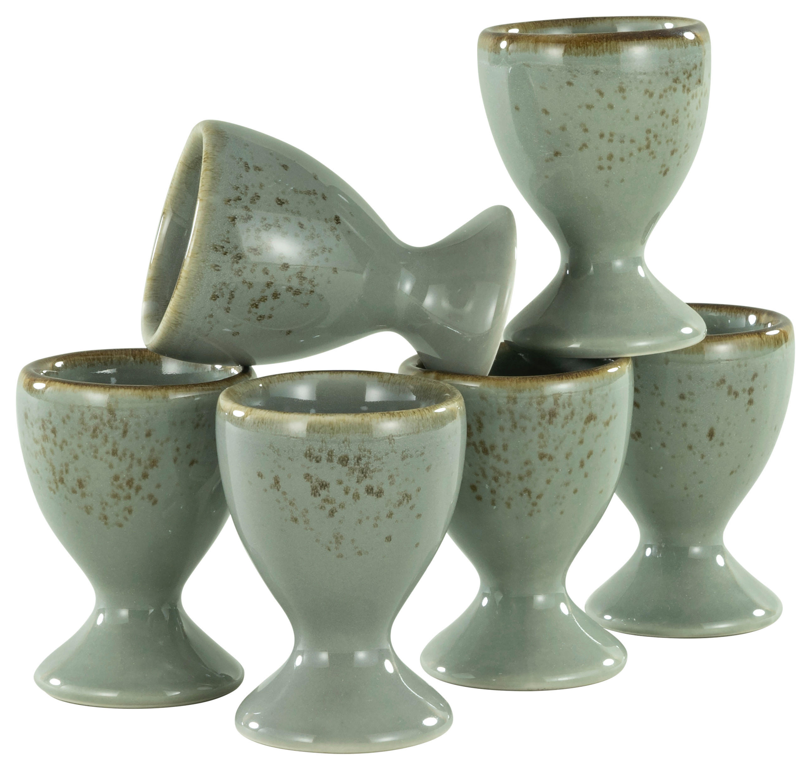 EIERBECHERSET Keramik Steinzeug 6-teilig  - Grau, Trend, Keramik (5,5cm) - Creatable