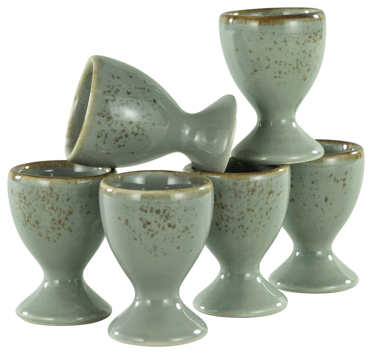 EIERBECHERSET Keramik  - Grau, Trend, Keramik (5,5cm) - Creatable