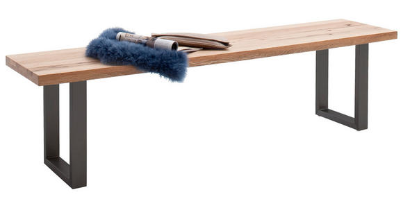 SITZBANK 160/50/40 cm in Anthrazit, Eichefarben - Eichefarben/Anthrazit, Design, Holz/Metall (160/50/40cm) - Novel