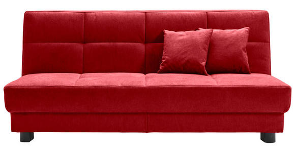 SCHLAFSOFA Mikrovelours Rot  - Rot/Schwarz, KONVENTIONELL, Textil/Metall (185/85/100cm) - Carryhome