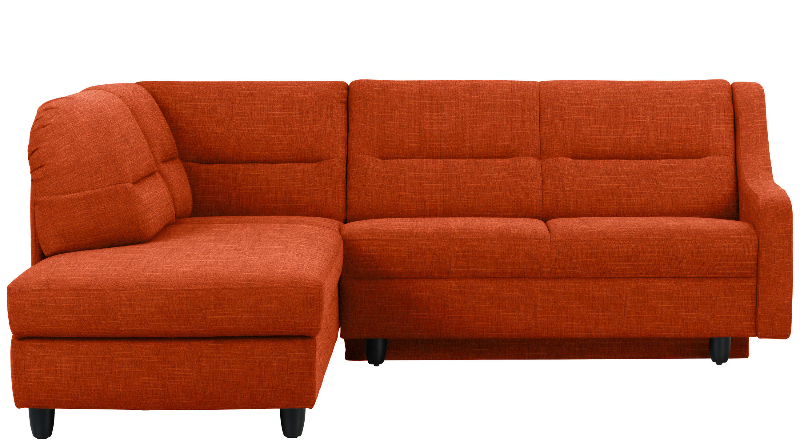 ECKSOFA in Chenille Orange  208/226 cm  - Schwarz/Orange, KONVENTIONELL, Textil (208/226cm) - Sedda