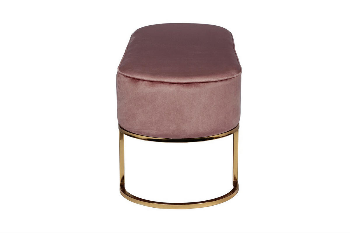 SITZBANK 105/42/40 cm Samt Altrosa Metall  - Goldfarben/Altrosa, Design, Textil/Metall (105/42/40cm) - Kayoom