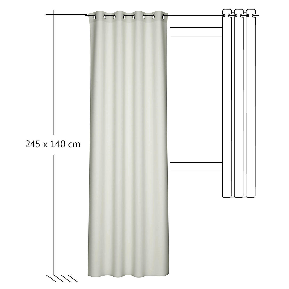 ÖSENVORHANG blickdicht  - Creme, Basics, Textil (140/245cm) - Fuggerhaus