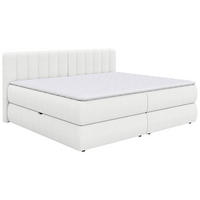 BOXSPRINGBETT 200/200 cm,  in Beige, gepolstertes Kopfteil, Bettkasten, Topper, Matratzen, H3 + H3 = fest  - Beige/Schwarz, Design, Kunststoff/Textil (200/200cm) - Chameo