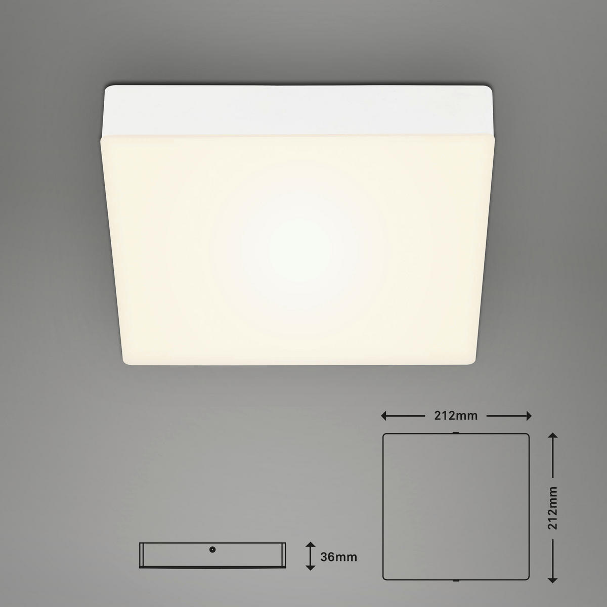 STROPNÍ LED SVÍTIDLO, 21.2/21.2/3.6 cm - bílá, Design, plast (21.2/21.2/3.6cm)