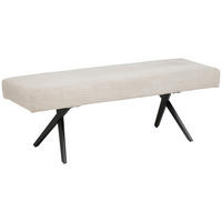 SITZBANK Metall, Textil Beige  - Beige/Schwarz, Konventionell, Textil/Metall (140/49/47cm) - MID.YOU