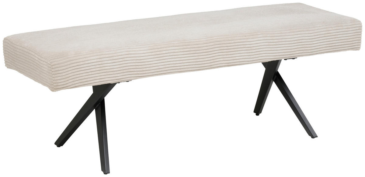SITZBANK Metall, Textil Beige  - Beige/Schwarz, Konventionell, Textil/Metall (140/49/47cm) - MID.YOU