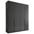 DREHTÜRENSCHRANK  in Graphitfarben  - Schwarz/Graphitfarben, MODERN, Holzwerkstoff/Kunststoff (180/225/52cm) - Carryhome