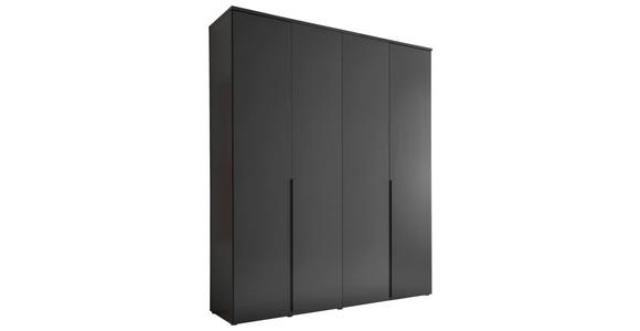 DREHTÜRENSCHRANK  in Graphitfarben  - Schwarz/Graphitfarben, MODERN, Holzwerkstoff/Kunststoff (180/225/52cm) - Carryhome