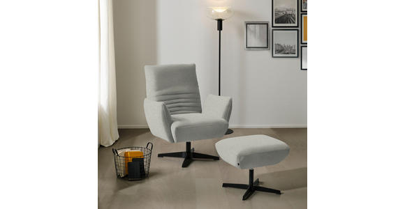 SESSEL in Teddystoff Hellgrau  - Hellgrau/Schwarz, Design, Textil/Metall (60/94/86cm) - Dieter Knoll