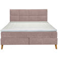 BOXSPRINGBETT 180/200 cm  in Altrosa  - Eichefarben/Altrosa, KONVENTIONELL, Holz/Textil (180/200cm) - Carryhome