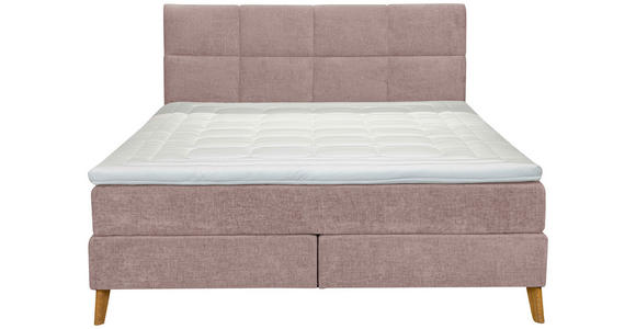 BOXSPRINGBETT 180/200 cm  in Altrosa  - Eichefarben/Altrosa, KONVENTIONELL, Holz/Textil (180/200cm) - Carryhome