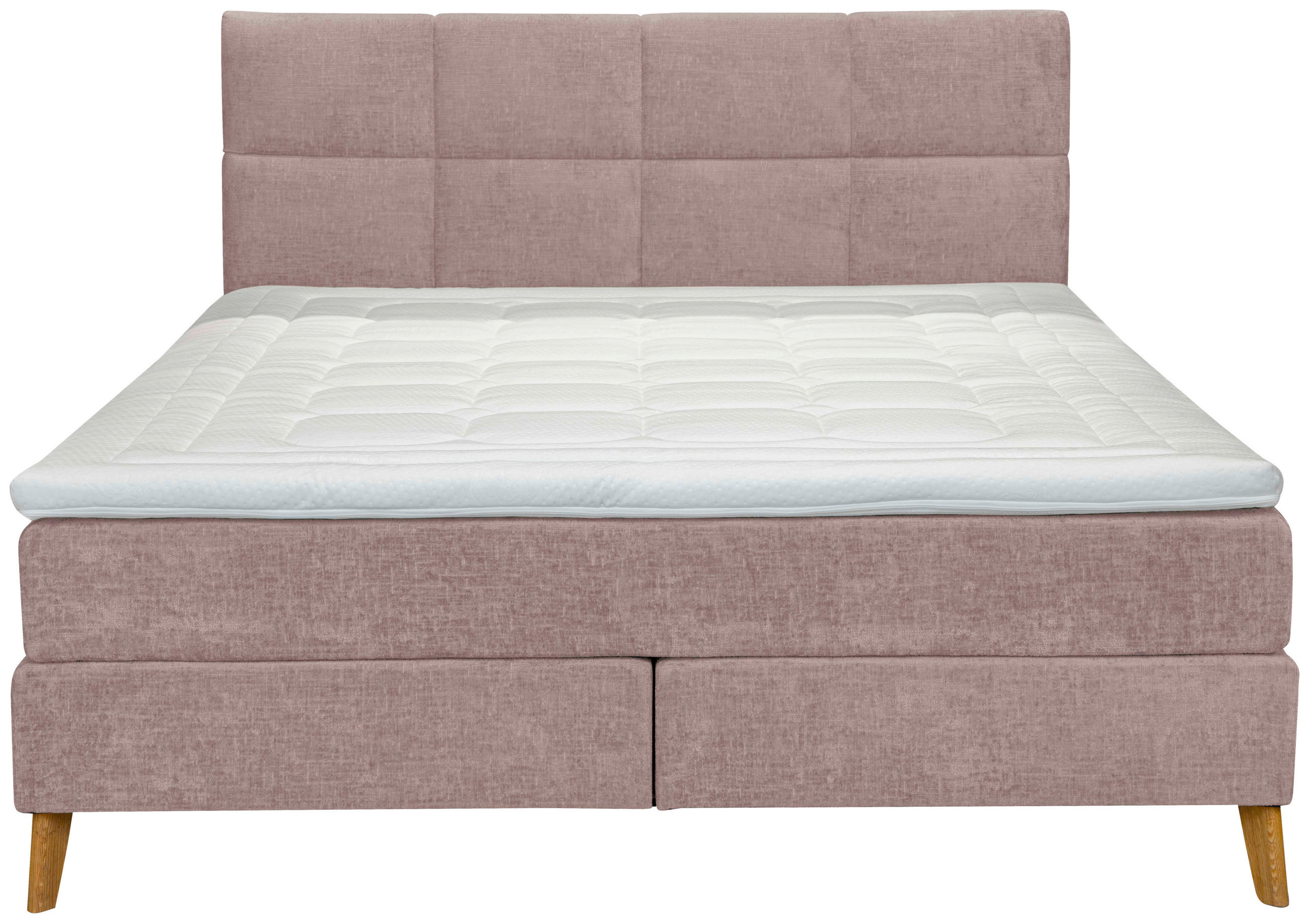 BOXSPRINGBETT 180/200 cm  in Altrosa  - Eichefarben/Altrosa, KONVENTIONELL, Holz/Textil (180/200cm) - Carryhome