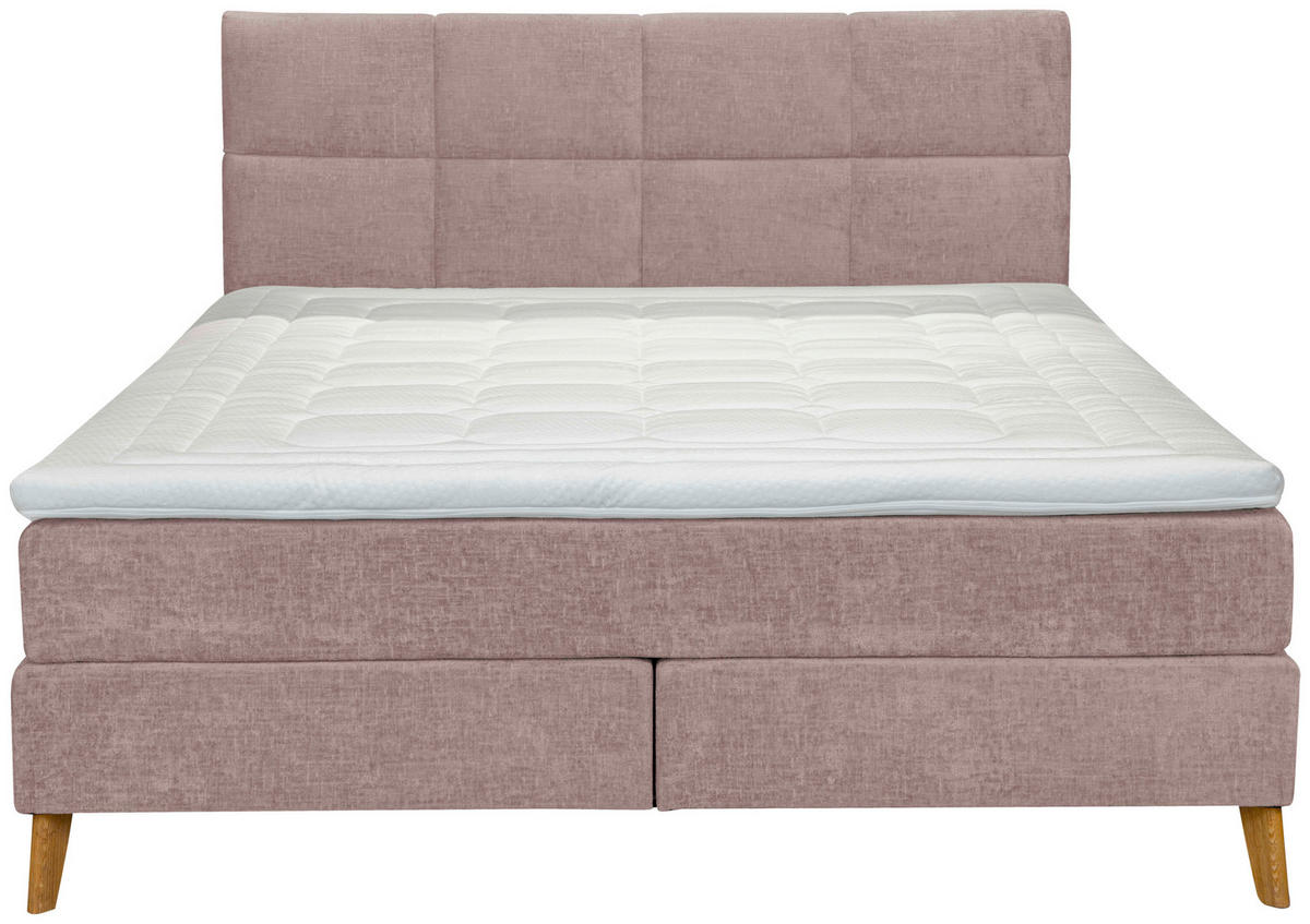 BOXSPRINGBETT 180/200 cm  in Altrosa  - Eichefarben/Altrosa, Konventionell, Holz/Textil (180/200cm) - Carryhome