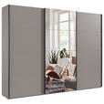 SCHWEBETÜRENSCHRANK  in Grau, Sahara  - Schwarz/Grau, KONVENTIONELL, Glas/Holzwerkstoff (313/236/65cm) - Carryhome