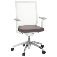 OTOČNÁ ŽIDLE, síťovina, plochá tkanina, šedá, bílá - šedá/bílá, Moderní, kov/textil (63/97/55cm) - MID.YOU