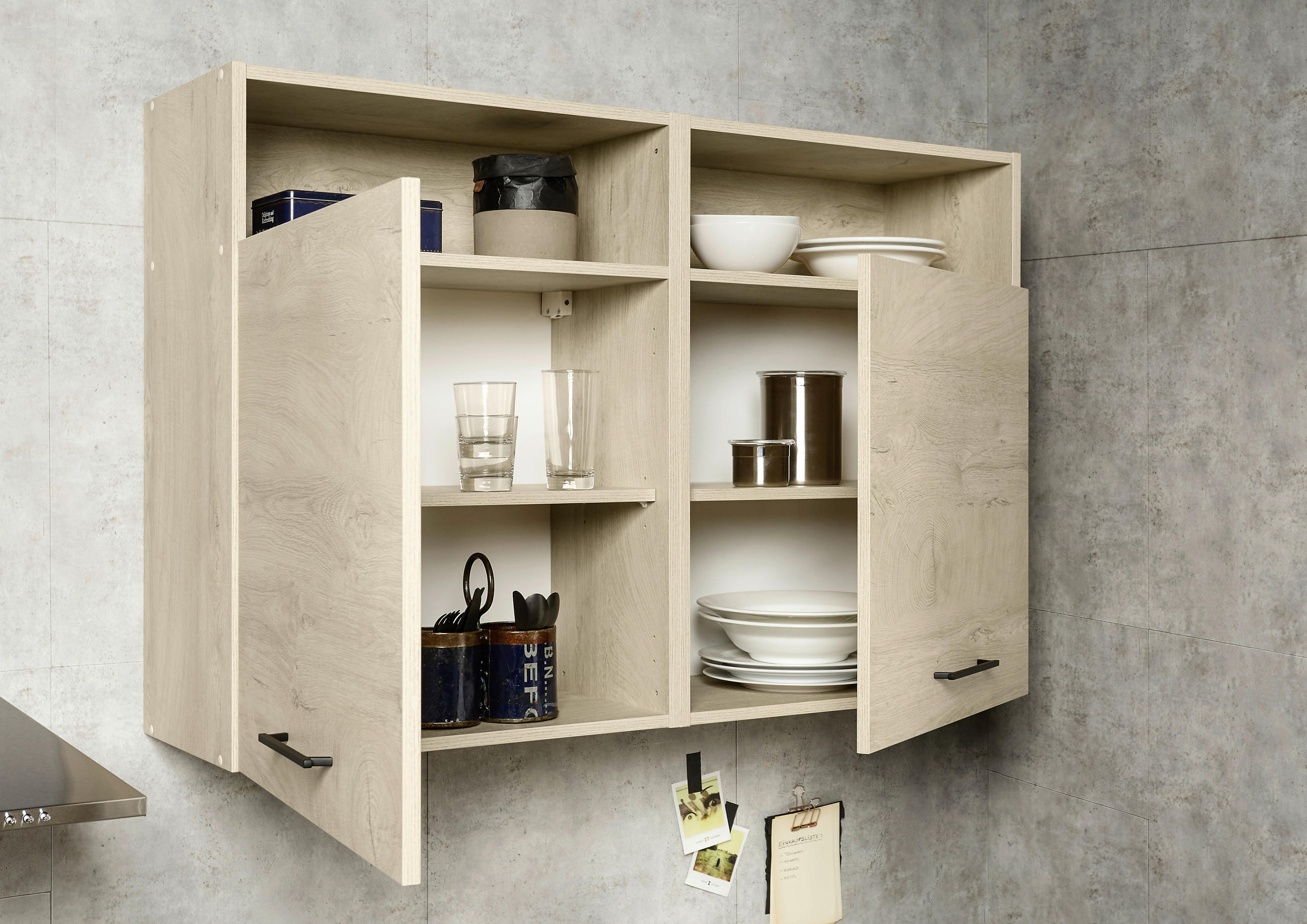 Thumbnail - Mid.you Küchenleerblock Nashville 2, Anthrazit, Eiche, Metall, 3 Schubladen, einmalig seitenverkehrt montierbar, nur wie...