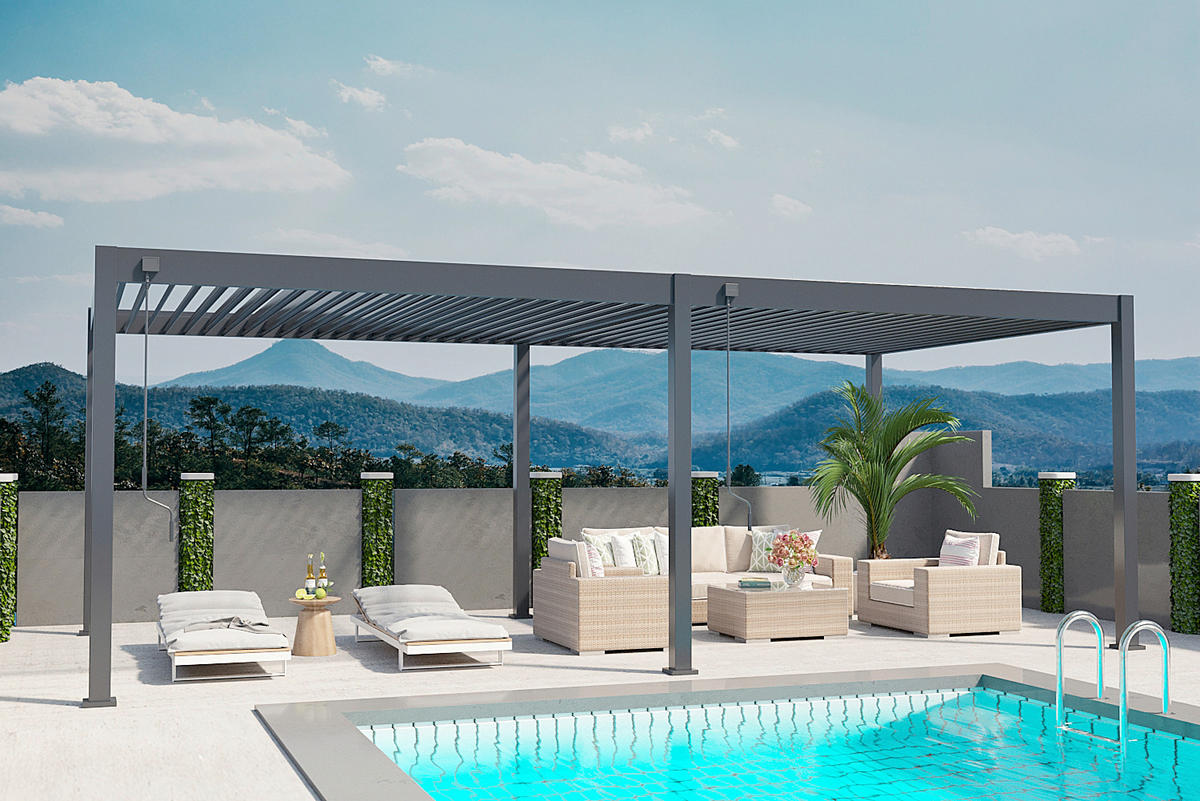 PERGOLA 360/720/255 cm   - Graphitfarben, Basics, Metall (360/720/255cm) - Gardenson