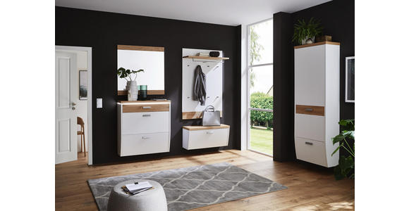 GARDEROBENSCHRANK 64/187/31 cm - Eichefarben/Silberfarben, Design, Holz/Holzwerkstoff (64/187/31cm) - Dieter Knoll