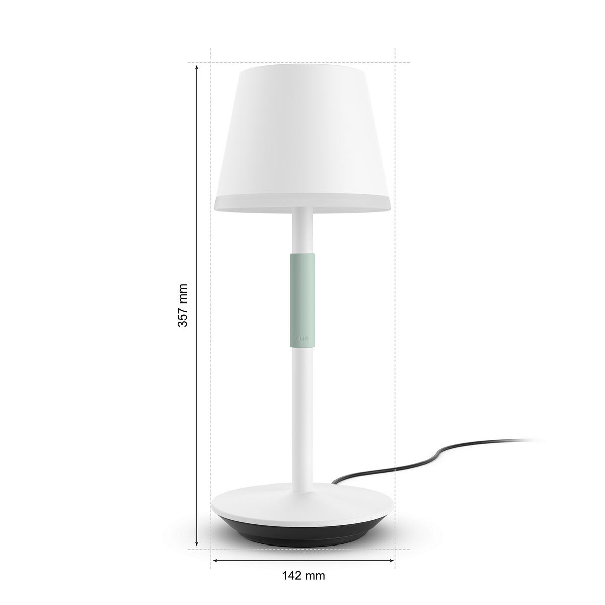 AKKU-TISCHLEUCHTE Hue 14,2/35 cm  - Weiß, Design, Metall (14,2/35cm) - Philips HUE