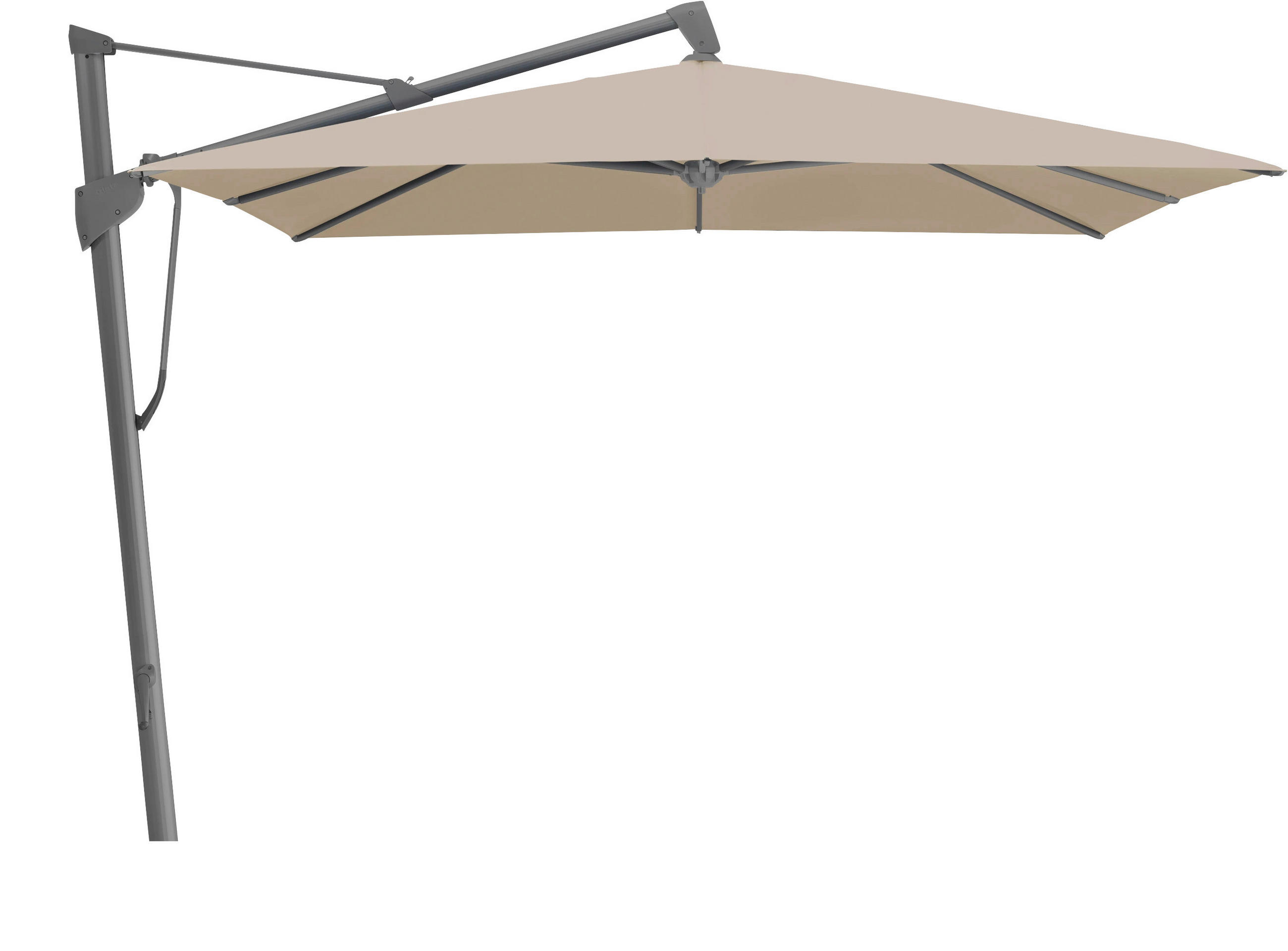 AMPELSCHIRM 400x300 cm Hellbraun  - Hellbraun/Anthrazit, Basics, Textil/Metall (400/300cm) - Glatz