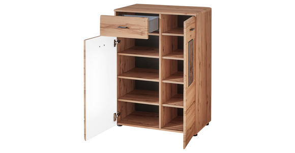 SCHUHSCHRANK  in 76/104/40 cm  - Buchefarben/Graphitfarben, KONVENTIONELL, Holzwerkstoff/Kunststoff (76/104/40cm) - Voleo