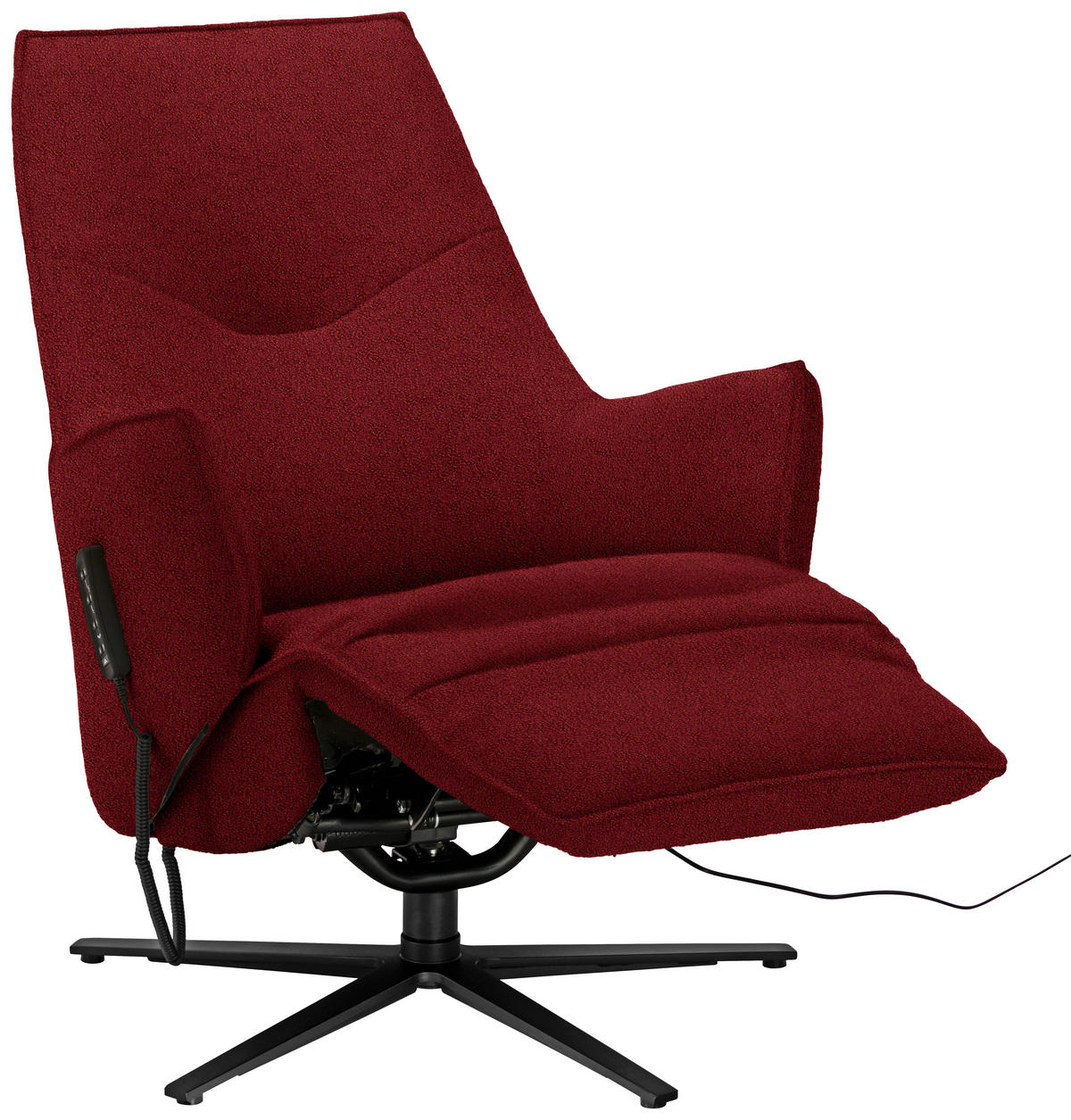 RELAXSESSEL in Textil Rot  - Anthrazit/Rot, Design, Textil/Metall (70/112/85cm) - Himolla