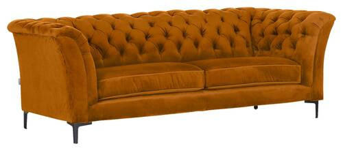 CHESTERFIELD-MEGASOFA Gelb Flachgewebe  - Gelb/Schwarz, LIFESTYLE, Textil/Metall (220/80/100cm) - Landscape