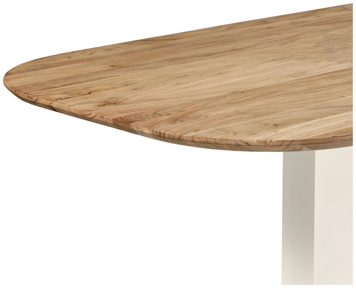 ESSTISCH Weiß, Akaziefarben rechteckig   - Weiß/Akaziefarben, MODERN, Holz/Metall (160/95/76cm) - Lomoco