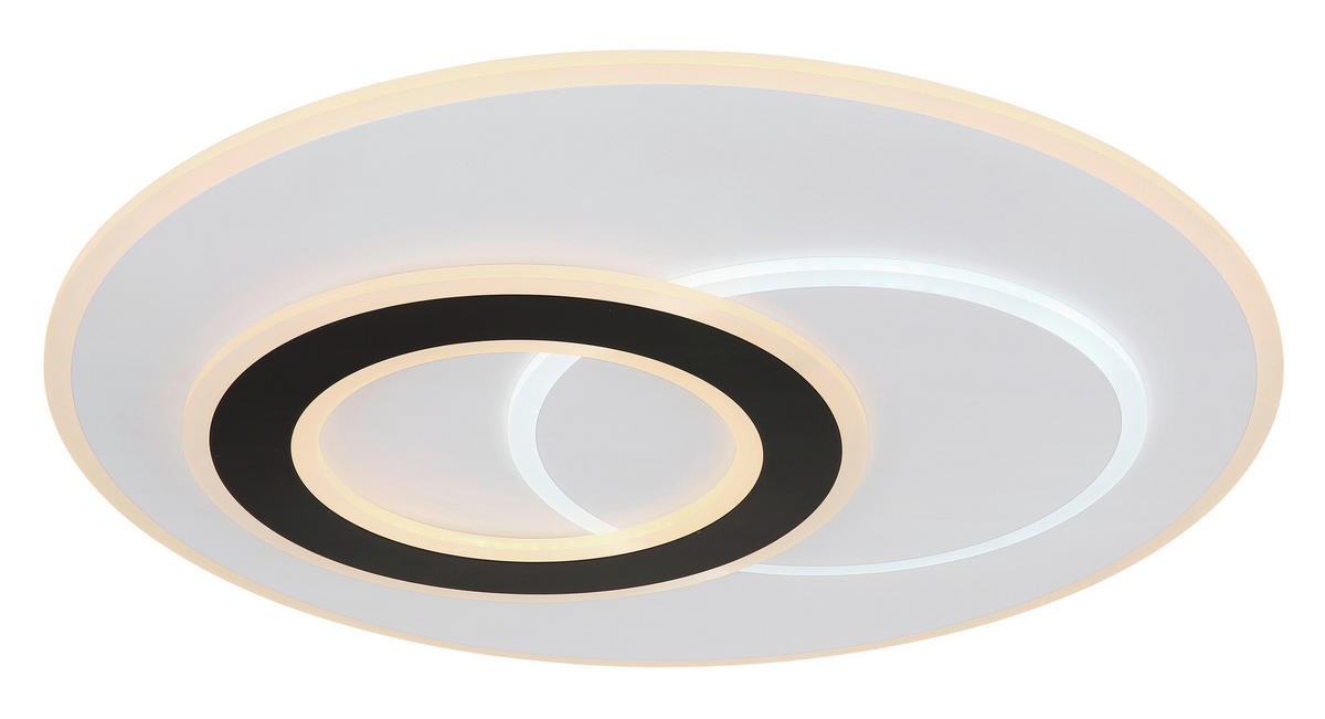 LED-DECKENLEUCHTE 70/5,9 cm    - Opal/Schwarz, Design, Kunststoff/Metall (70/5,9cm)