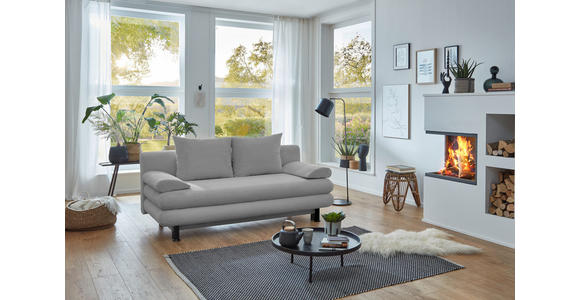 SCHLAFSOFA Cord Hellgrau  - Hellgrau/Schwarz, KONVENTIONELL, Kunststoff/Textil (196/77/92cm) - Carryhome