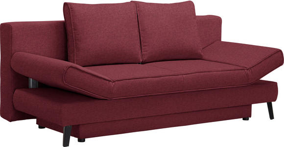 SCHLAFSOFA Weinrot - Weinrot/Schwarz, Design, Textil/Metall (200/85/90cm) - Novel