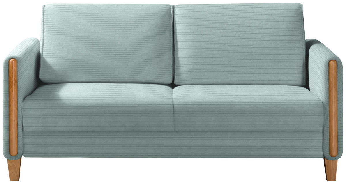 SCHLAFSOFA in Cord Hellblau, Buchefarben  - Buchefarben/Hellblau, Design, Holz/Textil (174/88/104cm) - Niels Andersson