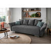 BIGSOFA in Chenille Anthrazit  - Chromfarben/Anthrazit, Modern, Kunststoff/Textil (242/71/90/131cm) - Livetastic
