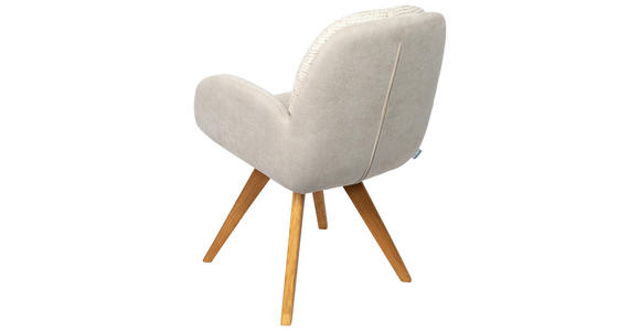 ARMLEHNSTUHL  in Webstoff  - Eichefarben/Beige, Design, Holz/Textil (59/90/64cm) - Linea Natura