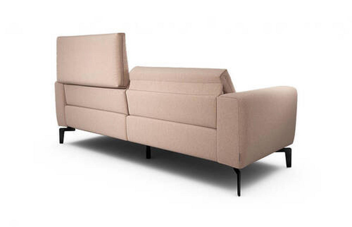 2,5-SITZER Chenille Rosa  - Schwarz/Rosa, Design, Textil/Metall (220/86/86-94cm) - SENSOO