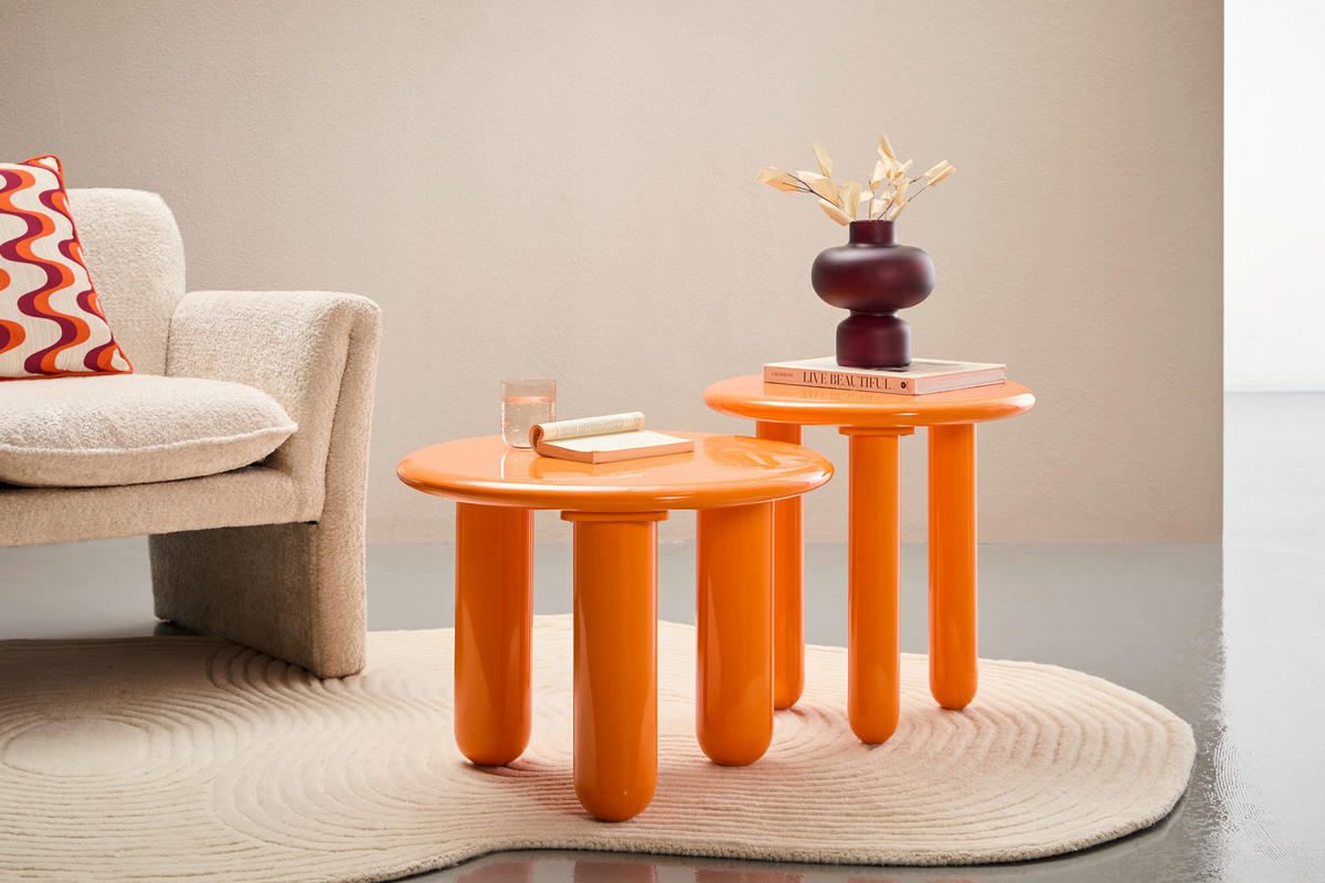 BEISTELLTISCH 60/60/45 cm Orange rund  - Orange, Design, Holzwerkstoff (60/60/45cm) - Novel