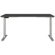 SCHREIBTISCH 160/80/72-118 cm  in Graphitfarben, Silberfarben  - Silberfarben/Graphitfarben, MODERN, Holzwerkstoff/Metall (160/80/72-118cm) - Novel