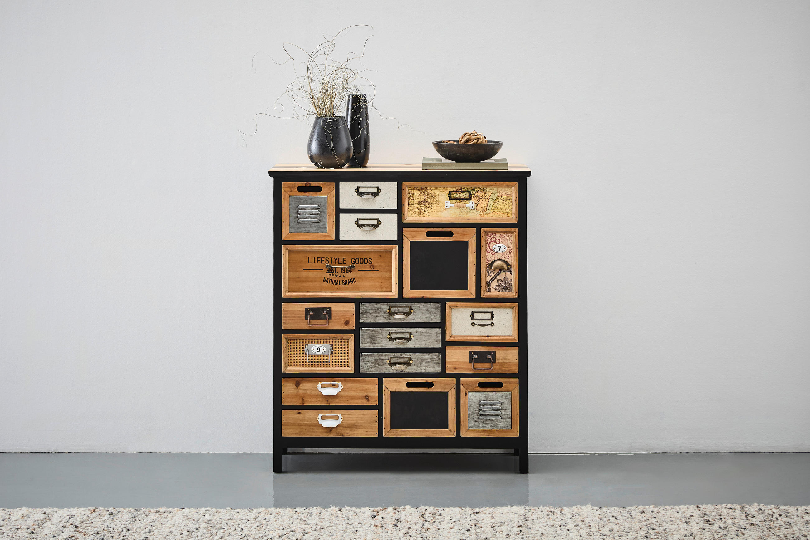 KOMMODE  in 90/103/32 cm  - Multicolor/Schwarz, LIFESTYLE, Holz/Holzwerkstoff (90/103/32cm) - Landscape